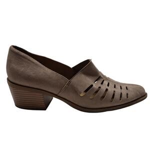 Maurices Bella Faux Suede  Slip On Shoes7.5 M Chop Out Pointed Toe Block Heel